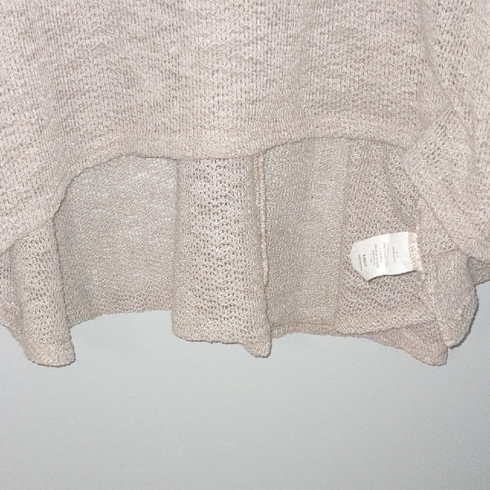 GUC✨ ANDREE BY UNIT women's medium oatmeal gauzy semi-sheer sweater - Picture 8 of 13